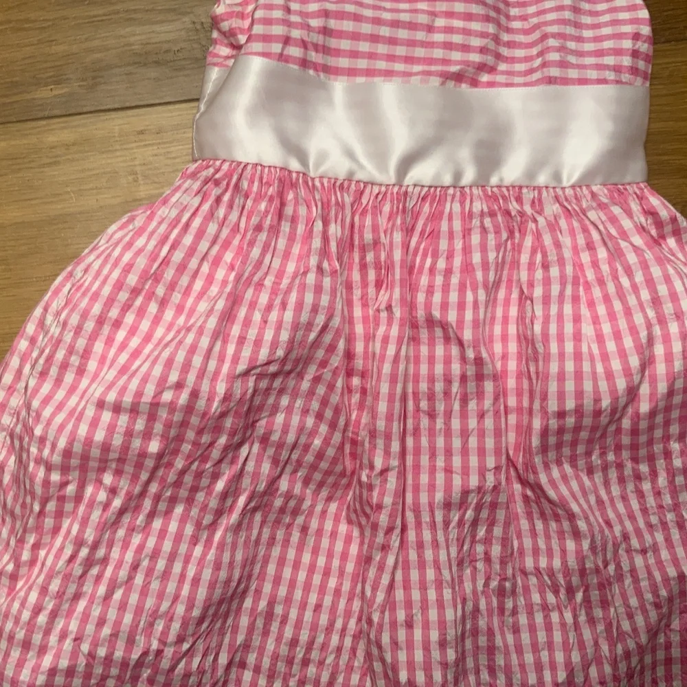 Janie and Jack Pink Gingham Dress With Bow Size 6